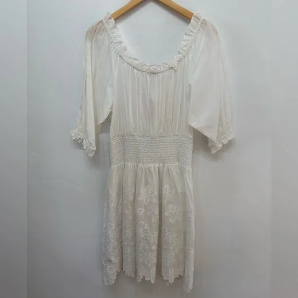 🆕 Kate Spade Broderie Anglaise Floral Smocked Summer Dress, New with Tags, XL - Picture 4 of 5